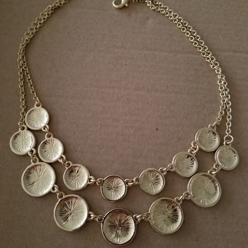 Reversible Double Gold Chain Statement Necklace - image 2